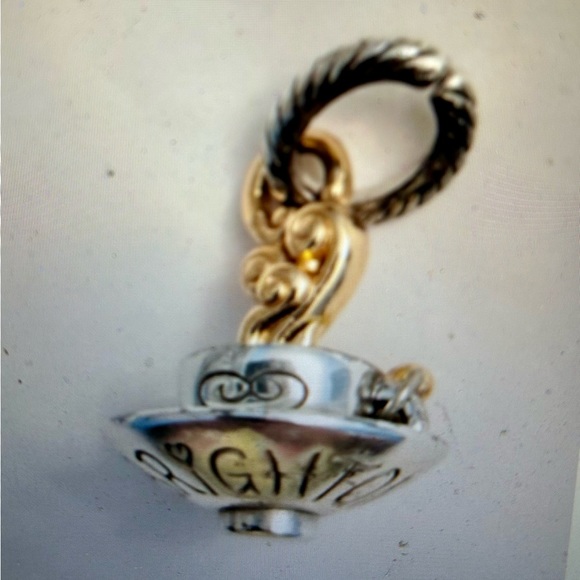 Brighton Silvertone Goldtone Coffe Cup Charm - Picture 4 of 6